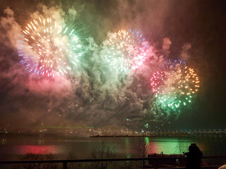 fireworks over the river