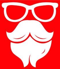Cool Santa Christmas face with beard and shades