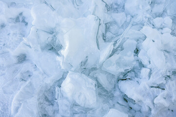 Fototapeta na wymiar Snow texture on frozen Baikal lake. Siberia Russia Winter.