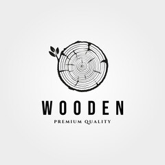 wood texture icon logo vintage vector symbol illustration design