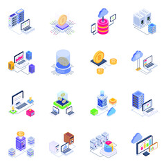 
Isometric Icons of Data Storage

