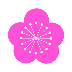 シンプルで可愛い梅の花のイラスト・アイコン