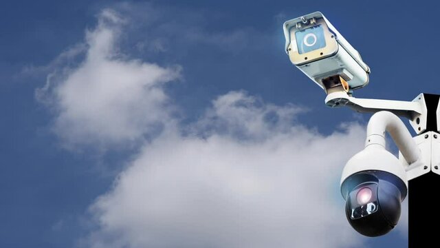 Multi-angle CCTV system closed circuit camera isolated from the background cipping part 