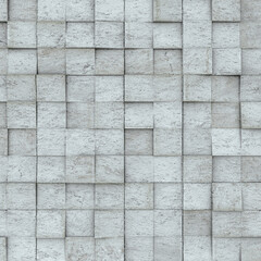 Rough textured concrete wall. White grunge brick wall background.3d rendering