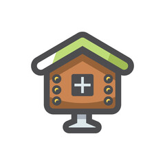 Fairy Hut Wooden house Vector icon Cartoon illustration