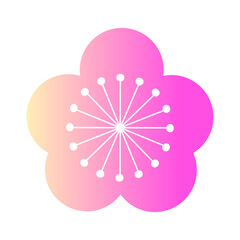 シンプルで可愛い梅の花のイラスト・アイコン