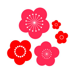 シンプルで可愛い梅の花のイラスト・アイコン