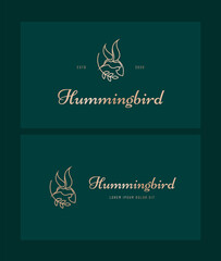 Luxury hummingbird line logo icon designs