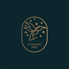 Luxury hummingbird line logo icon designs