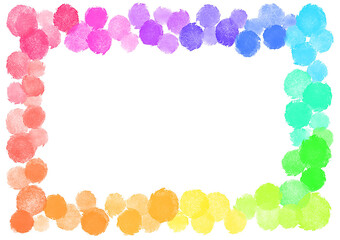 虹　レインボー　カラフル　水彩　クレヨン　色鉛筆　背景素材　明るい