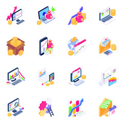  Icons of Financial Visualization in Isometric Design