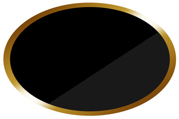 楕円形のフレーム　ブラック＆ゴールド