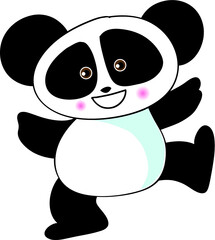 vector cartoon panda © wenpei