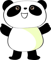 vector cartoon panda © wenpei