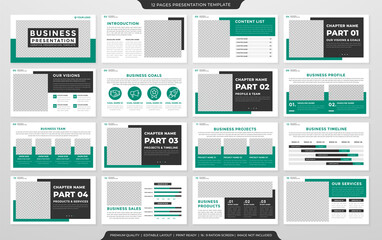 Fototapeta na wymiar set of presentation template design with modern and minimalist layout style use for annual report and business profile
