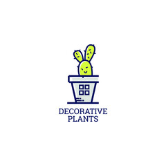 decorative plants logo design concept