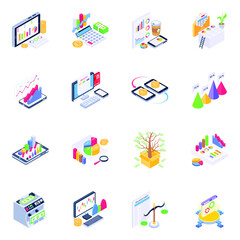 
Icons of Data Analytics in Isometric Design

