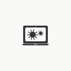 laptop virus icon graphic design vector illustration