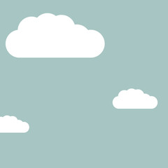 Blue sky clouds background, vector illustration