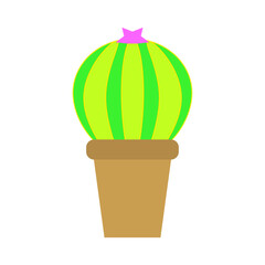 potted cactus icon on white background