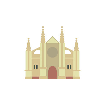 cathedral of mallorca in spain, on white background