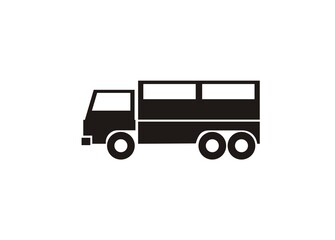 illustration of a truck in black and white.