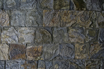 stone tile cladding background, abstract blank stone wall