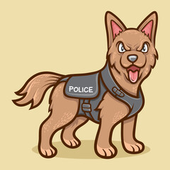 police dog animal illustration