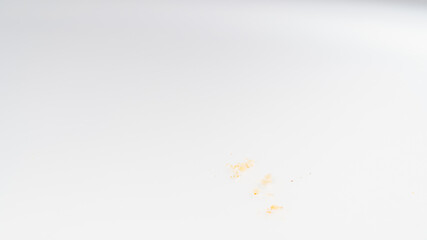 Fototapeta premium sixth. series of six photos.eating Chocolate cupcake with cream.white background