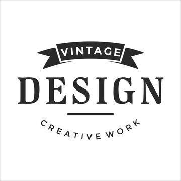 vintage badge, retro brand name design elements vector template