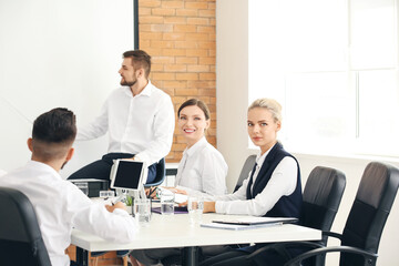 Business people having meeting in office