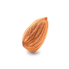 Tasty almond on white background