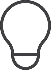 Vector icon of a light bulb. Light Bulb idea logo concept. Lights icon web design element. Isolated silhouette LED light. editable stroke