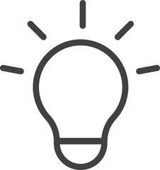 Vector icon of a light bulb. Light Bulb idea logo concept. Lights icon web design element. Isolated silhouette LED light. editable stroke