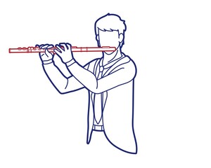Flute Musician Orchestra Instrument Graphic Vector
