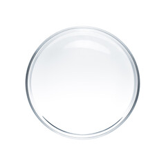 Empty petri dish isolated on white background - flat lay