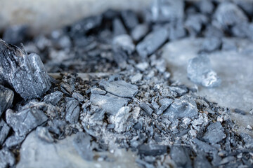 バーベキューで燃え切ったすみの写真　日本