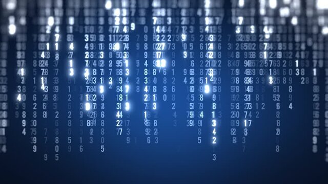 falling digital data background number