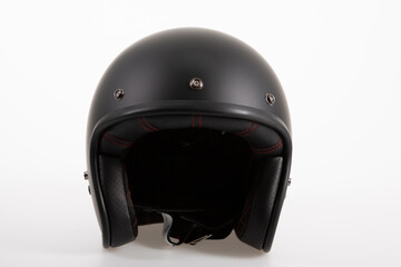 black retro open face vintage motorcycle helmet neo-retro motorbike