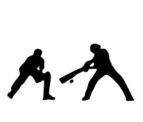 楽しいクリケットのシルエット