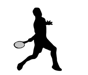 楽しいテニスのシルエット