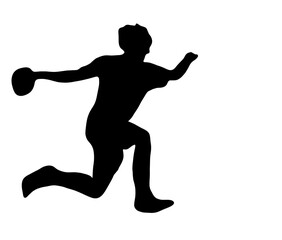 ハンドボールを投げるシルエット