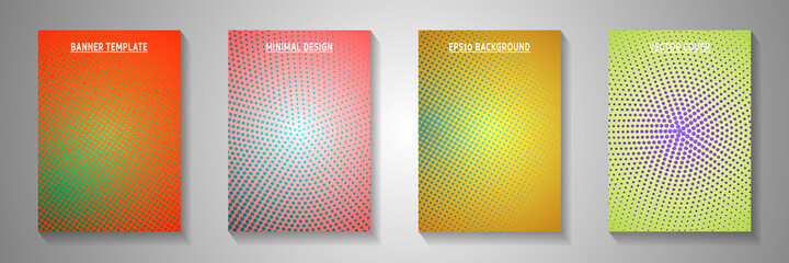 Elegant point faded screen tone cover page templates vector series. Medical brochure perforated