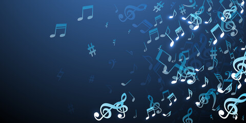 Music note icons vector wallpaper. Audio