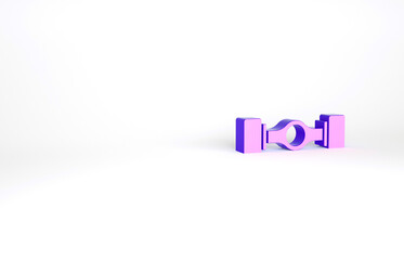 Purple Chassis car icon isolated on white background. Minimalism concept. 3d illustration 3D render.