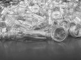 Transparent preform for making plastic bottles for milk, water and other PET liquids.