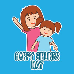 happy sibling's day concept. vector illustration