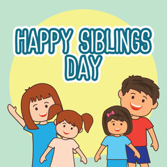 Obraz na płótnie Canvas happy sibling's day concept. vector illustration