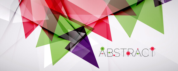 Fototapeta premium Geometric abstract background. Color triangle shapes. Vector illustration for covers, banners, flyers and posters and other designs