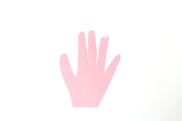 pink paper handprint , tutorial, step by step instructions, step1